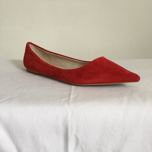 Shoe Mint Red Suede Flats Size 8 - Picture 2 of 8